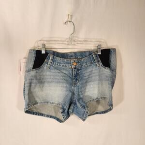 INGRID & ISABEL ISABEL Maternity Blue Light Wash Denim Shorts Boho Womens 8 NEW